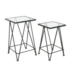 Best deal 👏 Set of 2 Contemporary Mirrored Side Tables - Olivia & May Silver 👍 -End And Side Tables shop unnamed file 97