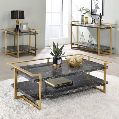 Best reviews of π 3pc Buntington Coffee Table Set with Faux Marble Gold π§₯ Coating/Black - miBasics β 3 Best reviews of π 3pc Buntington Coffee Table Set with Faux Marble Gold π§₯ Coating/Black - miBasics β