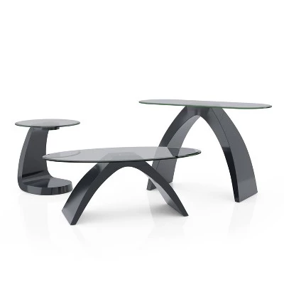 Best Pirce π₯ 3pc Gummerton Glass Top Coffee Table Set - miBasics Black β¨ 8 Best Pirce π₯ 3pc Gummerton Glass Top Coffee Table Set - miBasics Black β¨ - Image 6
